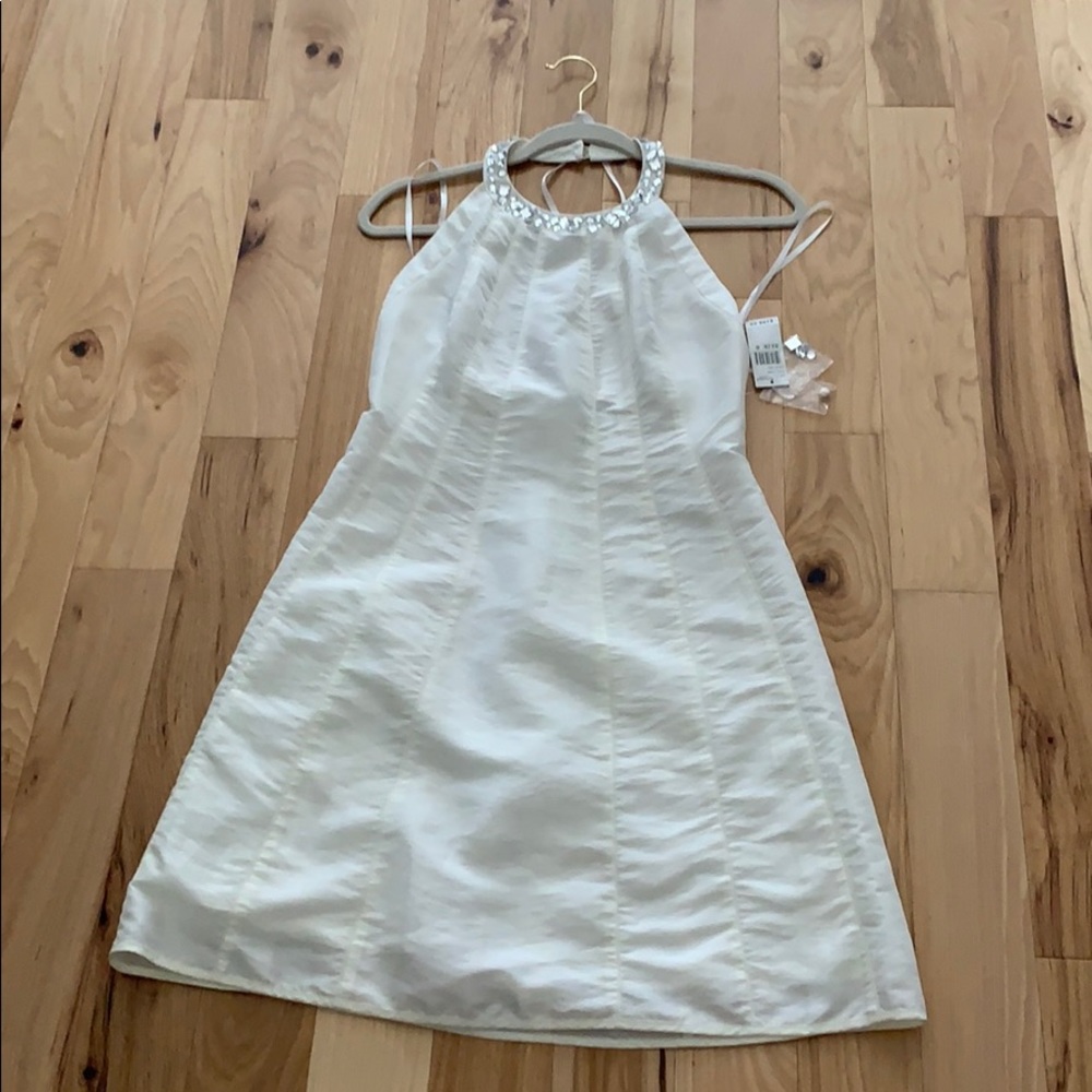 White halter style essential by ABS dress